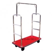 AA-30 : รถเข็นกระเป๋าสแตนเลสพรมแดง-16 Stainless Luggage Cart with red carpet -16